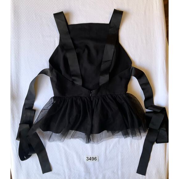 Women’s Sleeveless Backless Peplum Blouse size XS, Black, Mesh Details - Picture 10 of 10
